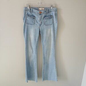 Dittos Women's Jeans Denim Bell Bottom‎ Braided Pocket Size 30 Cotton Polyester